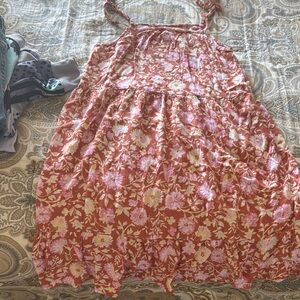 Floral Pink and Orange Kids Dress